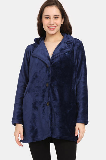 Buy Rosaline Minky Plush Fleece Knit Poly Jacket - Ocean Caveran